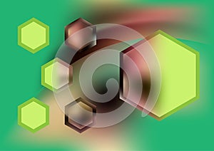 Red Yellow and Green Hexagon Shape Background Vector Art