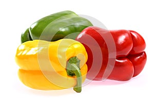 Red, yellow and green paprika