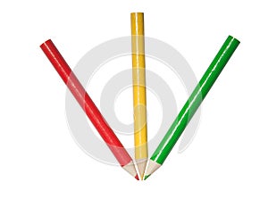 Red yellow green pencils