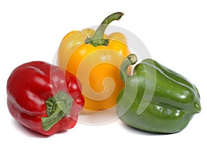 Red yellow and green pepper