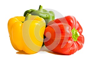 Red, yellow, green sweet paprica pepper photo