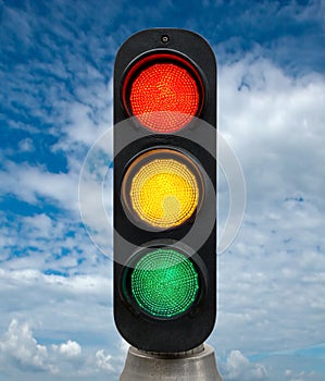 Red Yellow and Green traffic lights