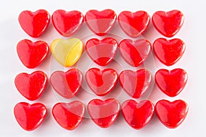 Red and Yellow Heart Shaped Valentines Day Candy