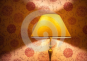 Red and yellow light with lamp shade