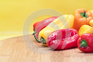 Red yellow orange peppers