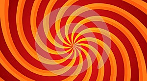 Red and yellow Spiral Swirl radial background. Vortex and Helix background. Vector illustration