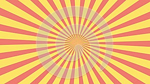 Red and yellow sunburst circle and background pattern animation.Colored back Pop Art Style yellow background motion video.