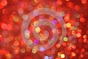 Red, yellow, turquoise, purple abstract bokeh - perfect christmas and Valentine background