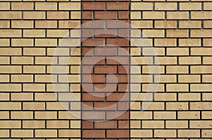 Red Yellow Wall Background. Old Grungy Brick Wall Horizontal Texture. Brickwall Backdrop. Stonewall Wallpaper. Vintage Wall With