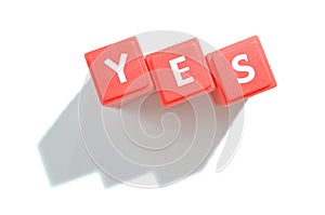 Red yes isolated