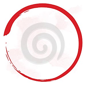 Red Zen Blood Enso Circle Vector Art Brush Design Illustration