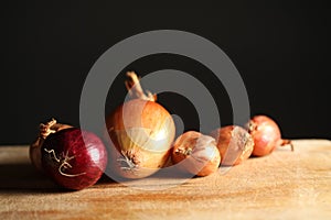 Red and zittauer onions.