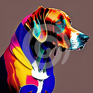 Redbone Coonhound Animal Style Print Design Logo. Generative AI.