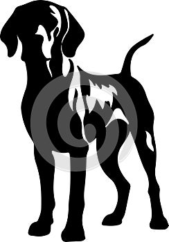 Redbone Coonhound Black Silhouette Generative Ai