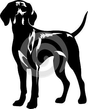 Redbone Coonhound Black Silhouette Generative Ai