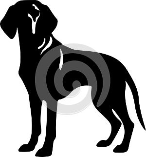 Redbone Coonhound Black Silhouette Generative Ai