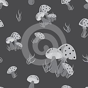 Redcap Mushroom Seamless Repeat Pattern