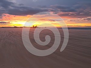 Redcar beach sunset photo