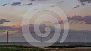 Redcar beach at sunset. North east of England.