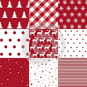 Christmas pattern set and vector illustration