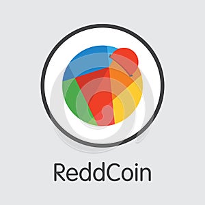 ReddCoin Cryptocurrency - Vector Colored Logo.