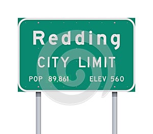 Redding City Limit road sign