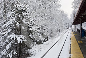 Redding Train Station in the Snow