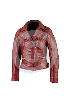 Reddish brown color leather jacket for girls