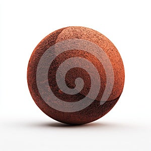 Textured Reddish Brown Sphere on White Background