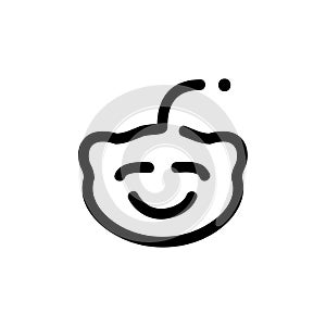 Reddit vector Icon, Outline style.