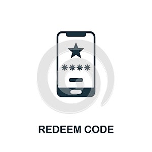 Redeem Code icon. Simple element from loyalty program collection. Filled Redeem Code icon for templates, infographics and more