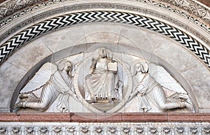 Redeemer held by two angels