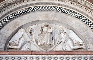 Redeemer held by two angels
