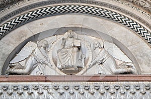 Redeemer in a mandorla held by two angels