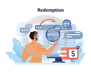 Redemption concept. Flat vector illustration