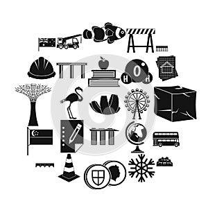 Redeployment icons set, simple style