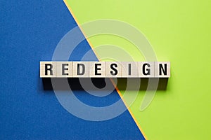 Redesign word concept on cubes photo