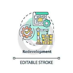 Redevelopment concept icon photo