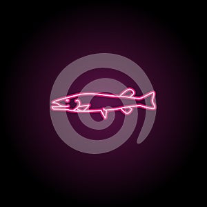 Redfine pickerel neon icon. Simple thin line, outline vector of fish icons for ui and ux, website or mobile application