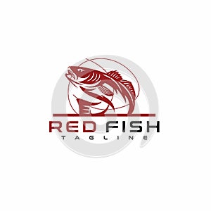 Redfish logo design graphic inspiration