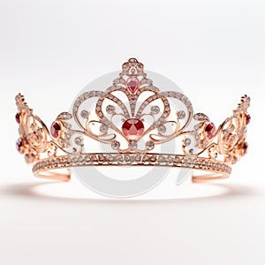 Redgold Princess Crown With Diamonds - Dreamy Symbolism And Feminist Perspective