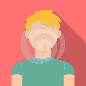 Redhead boy icon flat. Single avatar,peaople icon from the big avatar flat.