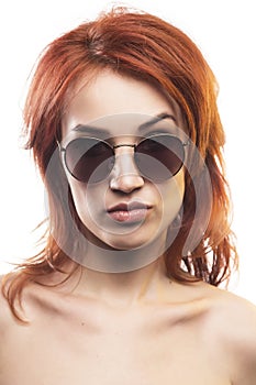 The redhead girl in sunglasses type 3