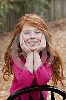 Redhead seven year old girl