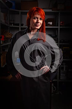 Redhead women posing in uniform