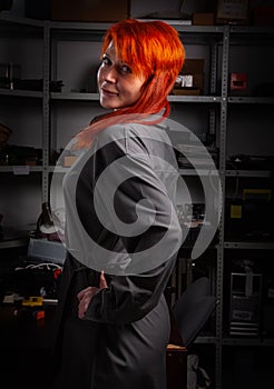 Redhead women posing in uniform