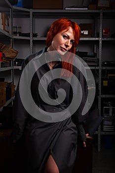 Redhead women posing in uniform