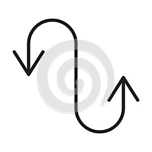 Redirect icon vector change direction symbol for graphic design, logo, web site, social media, mobile app, ui illustration