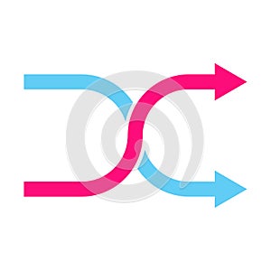 Redirect icon vector change direction symbol for graphic design, logo, website, social media, mobile app, UI illustration