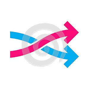 Redirect icon vector change direction symbolfor graphic design, logo, web site, social media, mobile app, ui illustration